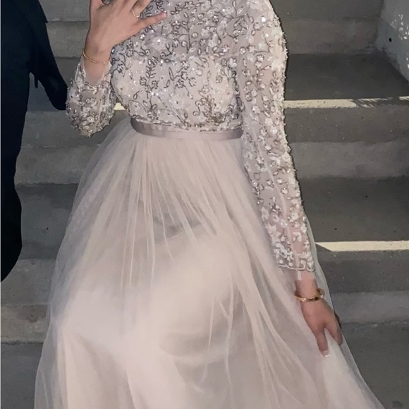 BHLDN Needle & Thread Rhapsody Gown in Champagne - Picture 9 of 9